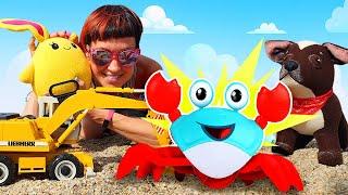 Игры для детей на пляже – спасаем краба Видео для малышей с игрушками Капуки Кануки
