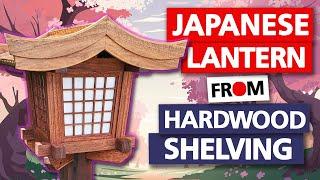 Japanese Shrine Lantern from Old Hardwood Shelves
