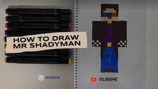 Малюнки по клітинках How to Draw Mr. Shadyman #minecraft  #pixelart #drawing @Glibshe #howtodraw