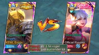 GLOBAL ROGER VS THE MOST AGGRESSIVE FANNY USER IN RANKED GAME  INTENSE MATCH  MLBB