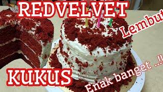 RED VELVET KUKUS 6 TELUR LEMBUT DAN ENAK  DENGAN CREAM CHEESE