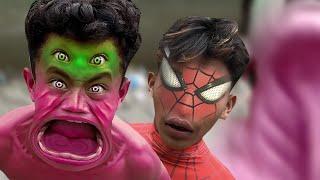 Hulk Scary Transformation chasing Spider-Man Full HD video