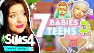 Raising 7 Infants to TEENS in The Sims 4  The Sims 4 Growing Together 7 Infant Challenge