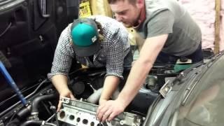 installing the saab 900 head onto the block