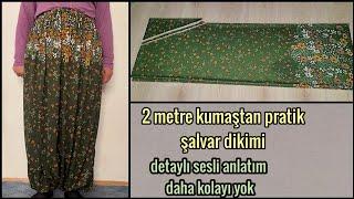 kolay şalvar dikimi sesli anlatım pratik şalvar dikimi #diy #sewing #fashion