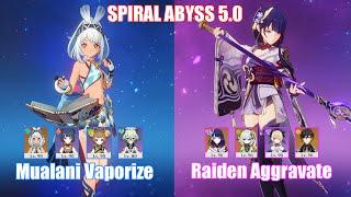 C0 Mualani Vaporize & C0 Raiden Aggravate  Spiral Abyss 5.0  Genshin Impact