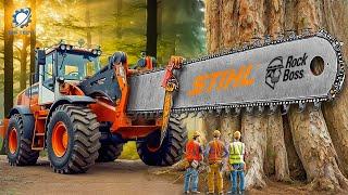 Extreme Dangerous Fastest Big Chainsaw Cutting Tree Machines #16  Monster Stump Removal Excavator