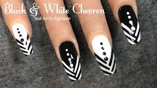 Black And White Chevron Nail Art Tutorial