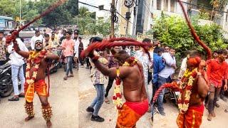 Amruth Potharaju Crazy Beating Public at Balkampet Yellamma Kalyanam 2023