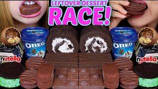 ASMR LEFTOVER DESSERT RACE OREO ROLL CAKE TICO ICE CREAM MINT CHOCOLATE OREO SANDWICH FERRERO 먹방