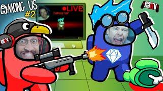 AMONG US Stream Sniping DanTDM the Imposter LIVE Youtuber Collab #2 FGTeeV Sus