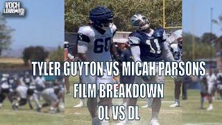  Tyler Guyton impresses at Cowboys training camp  O line vs D line film breakdown Voch Lombardi