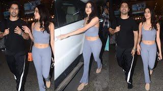 Janhvi Kapoor & Varun Dhawan Arrived back from Dubai after the Post Shoot of their Film #bawal 