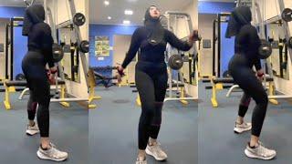 Hijab Style Try On Womens Black Spandex Polyster Sport Leggings