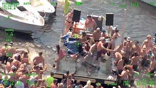 Sheriff chopper video shows chaos at Mayhem at Lake George 2022