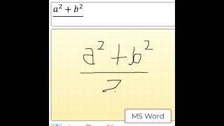 MS Word Draw Equations
