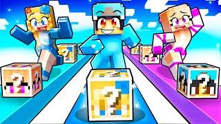 Playing a CRAZY FAN GIRL LUCKY BLOCK RACE in Minecraft