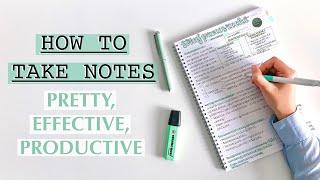 HOW TO TAKE NOTES pretty productive effective note taking  TIPS