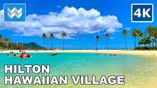 4K Hilton Hawaiian Village Waikiki Beach Resort in Honolulu Oahu Hawaii USA - Hotel Walking Tour