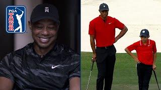 Tiger Woods reacts to Charlie & Tiger Mannerisms video