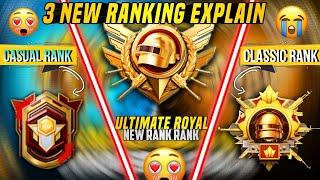 PUBG Mobile New Ranking System  New Casual Rank  New Ultimate Royal Rank  New Classic Rank PUBGM