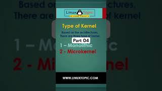 Linux Tutorial 2023 Type of Kernel Microkernel #shorts #ytshorts #youtubeshorts #linuxtopic #linux