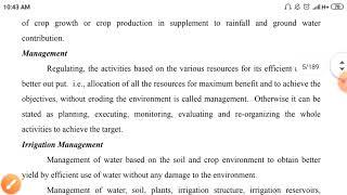 What is irrigation management hindi Bsc Agriculture notes Unique Agriculture study