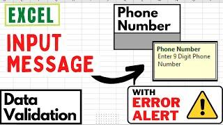 Show Input Message in a Cell using Data Validation in Excel + Custom Error Message