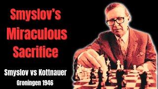 Chess Tactics Magic Sacrifice. Smyslov vs Kottnauer