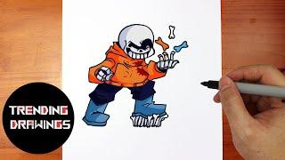 How To Draw FNF Distrust Sans