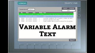 How To Create Variable Alarm Text in HMI TIA Portal