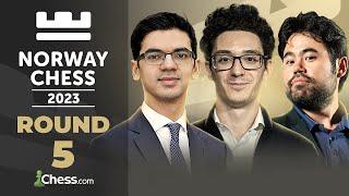 Fabiano Leads the Pack as Magnus Hikaru Gukesh and Alireza Battle in Round 5  Norway Chess 2023