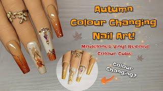 AUTUMN NAIL ART  COLOUR CHANGING??  MODELONES VINYL RECORD COLOUR CUBE