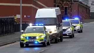 ARMED POLICE Escort Child Murderer with GUNS DRAWN from HMP Strangeways to Liverpool Crown Court