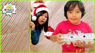 Rya in Giant Box Fort Maze Christmas Challenge and more 1 hr kids activities