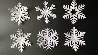 How to make a paper snowflake  6 different snowflake designs  DIY snowflake cutting