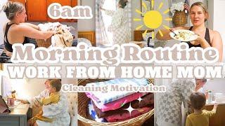 6AM MORNING ROUTINE 2024  WORK FROM HOME STAY AT HOME MOM ROUTINE  CLEANING MOTIVATION  MarieLove