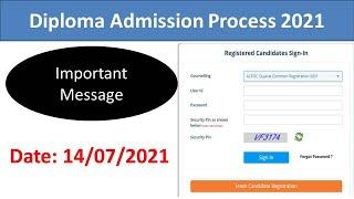 diploma admission process 2021 II diploma admission process 2021 news today II Important message