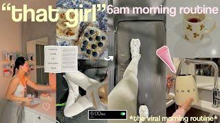 trying the 6AM THAT GIRL MORNING ROUTINE *the viral aesthetic + productive morning routine*