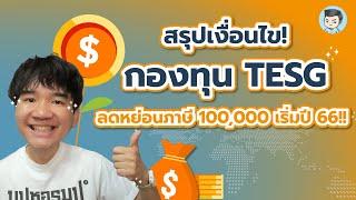 สรุปเงื่อนไข กองทุนรวมไทยเพื่อความยั่งยืน Thailand ESG Fund #TESG ลดหย่อนภาษีสูงสุด 100000 บาท