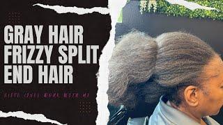 Gray hair frizzy split end hair Work with me  $10 shampoo weekend  Elite LIVE