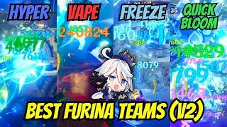 6 BEST  STRONGEST C0 FURINA TEAM V2 ARCHETYPES  Spiral Abyss Showcase  Guide  Genshin Impact 