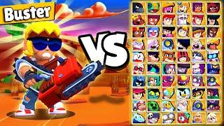 Buster VS Every Brawler  Bonnie 1v1 Ghost Station Brawl Stars