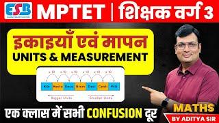 MPTET Varg 3 Maths  Unit and Measurements  इकाई एवं मापन  Maths By Aditya Sir