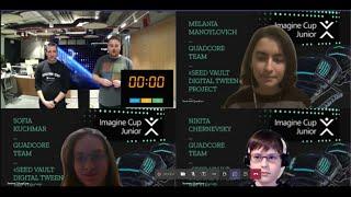 Our team presenting on Microsoft Imagine Cup Junior CEE hackathon 2022