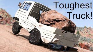 Pickup Truck vs 5 Ton Boulder BeamNG. Drive