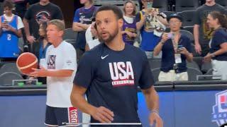 STEPH CURRY DEVIN BOOKER SHOOT TOGETHER FOR TEAM USA SHOWCASE AGAINST TEAM CANADA LIGHTS OUT