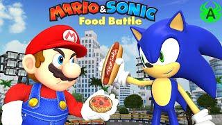 Mario VS Sonic Funny Animation Food Battle - Nintendo