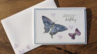 Sketched Butterflies stamp set from #stampinup Stampin Up Paper Piecing Technique