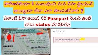 How To Check Saudi Visa  Stamping Status by Passport Number Telugu  Saudi Telugu News 25-08-22